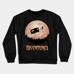 Witch Adventure With Broomstick And Campervan. Crewneck Sweatshirt